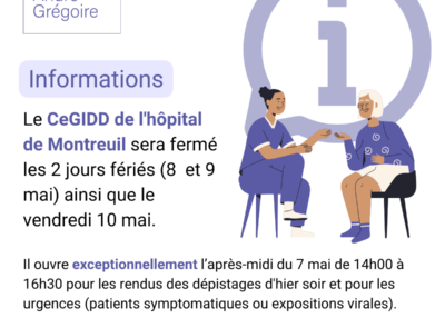 CeGIDD de l'hôpital de Montreuil - informations